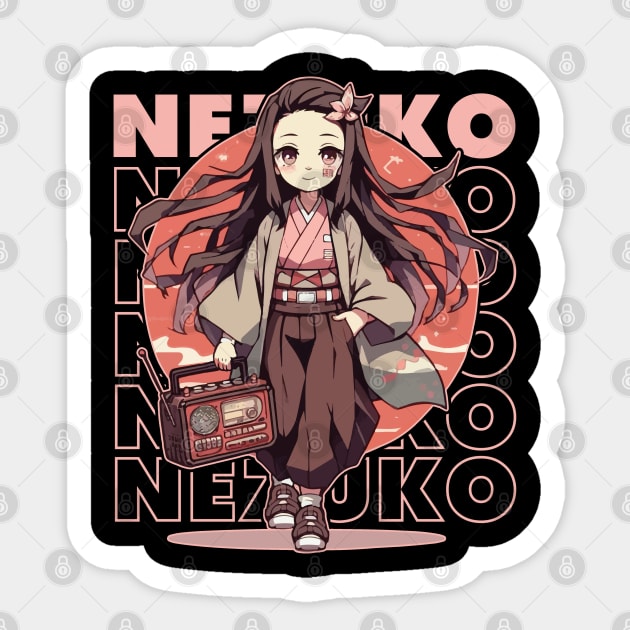 Nezuko Kamado Sticker by Sacra Studio